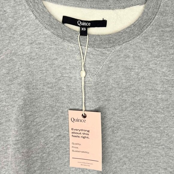 NWT!  Quince 100% Organic Cotton Sweatshirt, Size XS, Gray - Picture 6 of 7